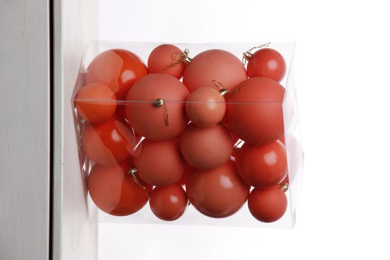 Набор шаров 6, 8, 10 см, пластик, матовый/глянцевый цвет 50/51/52/53, 24шт в ПВХ, РШ