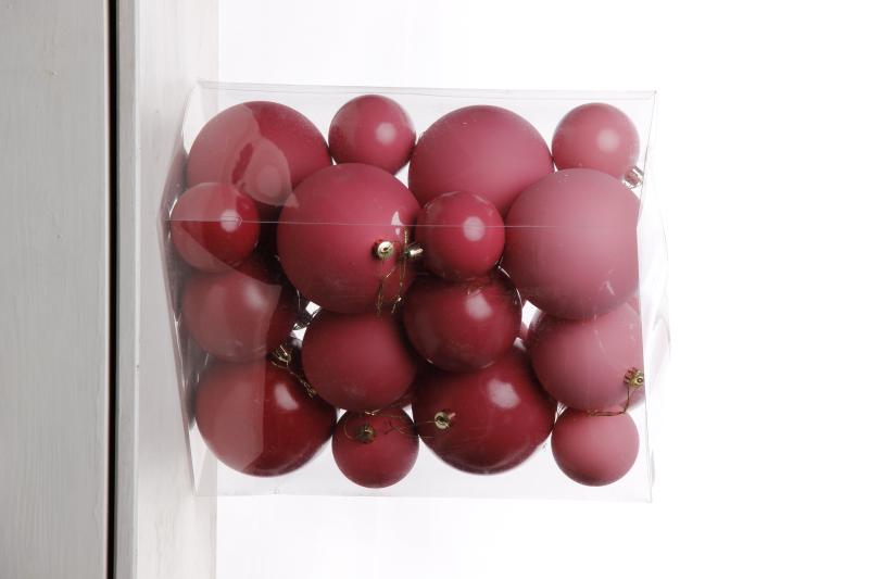 Набор шаров 6, 8, 10 см, пластик, матовый/глянцевый цвет 38/39/40/41, 24шт в ПВХ, РШ