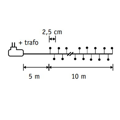 Декор гирлянда КАПЕЛЬКИ на зеленом проводе 400 макро ламп белый свет 1000 см