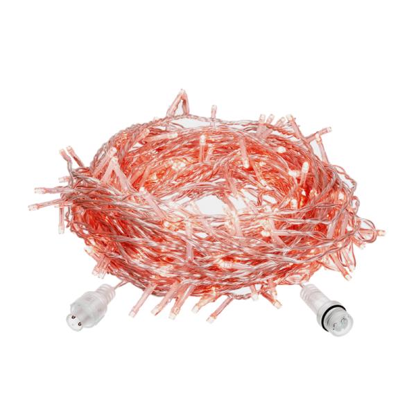 24V Электрогирлянда-конструктор "Бахрома" 64 красных LED ламп, 12 нитей, прозрачный провод, 2*1 м /32/4