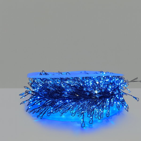 Гирлянда МИШУРА провод зел 50м, 1500 LED синий