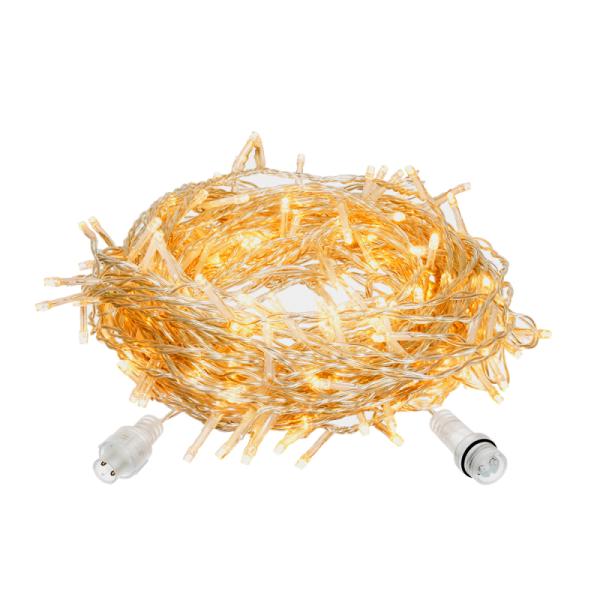 24V Электрогирлянда-конструктор "Бахрома" 64 желтых LED ламп, 12 нитей прозрачный провод, 2*1 м /32/4