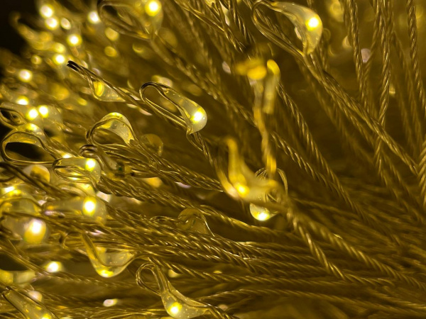 Гирлянда МИШУРА провод белый 30м, 1000 LED тепло-белый