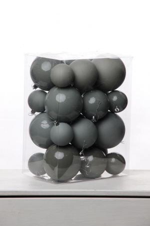 Набор шаров 6, 8, 10 см, пластик, матовый/глянцевый цвет 170/171/172/173, 24шт в ПВХ, РШ