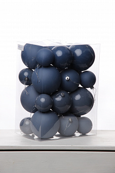 Набор шаров 6, 8, 10 см, пластик, матовый/глянцевый цвет 162/163/164/165, 24шт в ПВХ, РШ