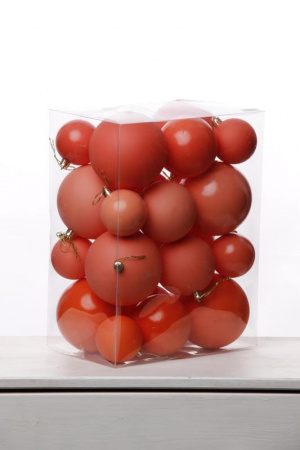 Набор шаров 6, 8, 10 см, пластик, матовый/глянцевый цвет 50/51/52/53, 24шт в ПВХ, РШ