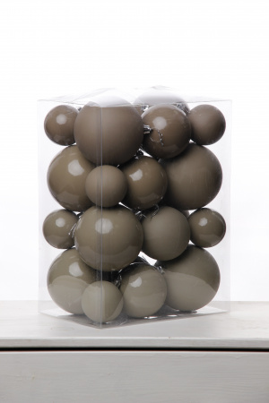 Набор шаров 6, 8, 10 см, пластик, матовый/глянцевый цвет 122/123/124/125, 24шт в ПВХ, РШ