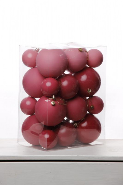 Набор шаров 6, 8, 10 СМ пластик, матовый/глянцевый цвет 38/39/40/41, 24шт