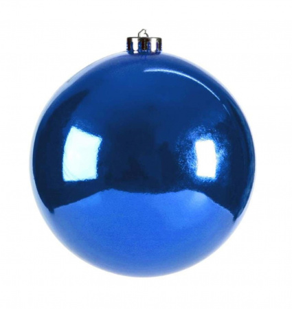 Шар новогодний глянцевый, пластик, 15см, синий