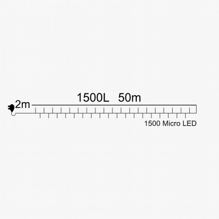 Гирлянда МИШУРА провод зел 50м, 1500 LED синий