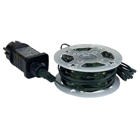 Электрогирлянда РОСА 1000 теплых LED ламп , зеленый провод 100м. Длина провода от вилки до ламп 3 м. Евро вилка