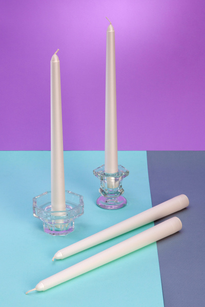 Свечи РОМАН с НЕЖНОСТЬЮ форма конус h25см (уп.4шт) №10