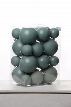 Набор шаров 6, 8, 10 см, пластик, матовый/глянцевый цвет 178/179/180/181, 24шт в ПВХ, РШ