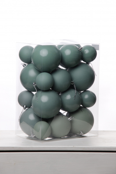 Набор шаров 6, 8, 10 см, пластик, матовый/глянцевый цвет 178/179/180/181, 24шт в ПВХ, РШ