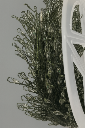 Гирлянда МИШУРА провод белый 30м, 1000 LED синий +1флеш