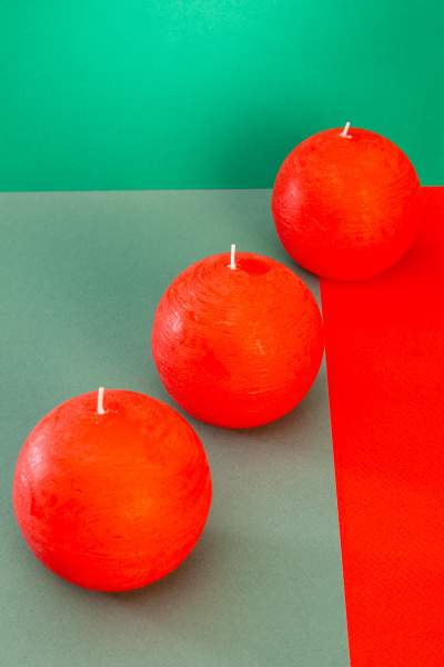 Свечи шар КРАСНЫЙ МАК d80 (уп.3шт) №34