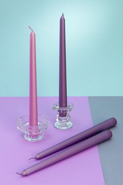 Свечи ЛАВАНДОВОЕ ПОЛЕ форма конус h25см (уп.4шт) №13