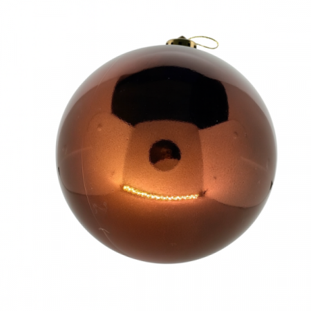 Шар новогодний глянцевый, пластик, 15см, шоколад