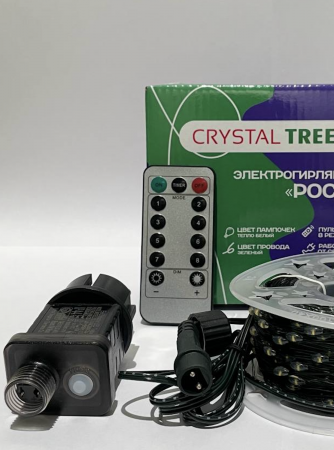 Гирлянда РОСА 100 м, 1000 LED ламп, зеленый провод Crystal Trees