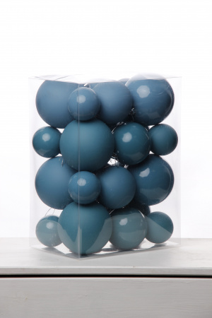 Набор шаров 6, 8, 10 см, пластик, матовый/глянцевый цвет 194/195/196/197, 24шт в ПВХ, РШ