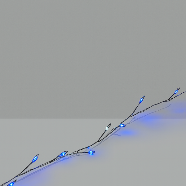 Гирлянда МИШУРА провод белый 30м, 1000 LED синий +1флеш